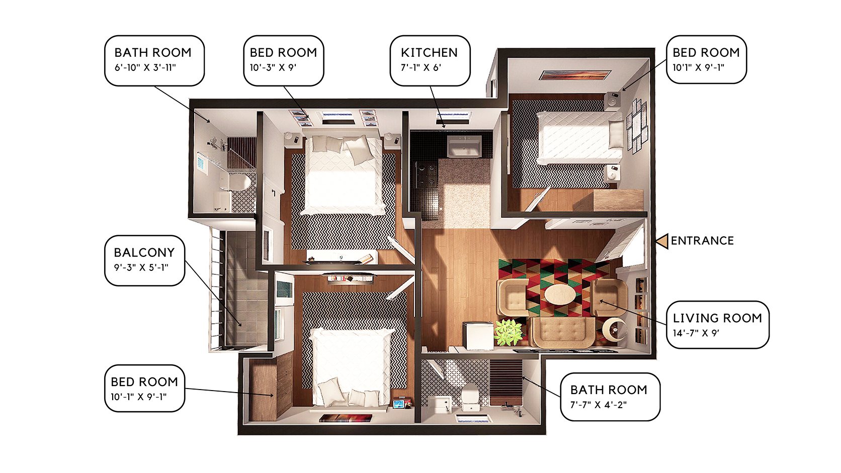 3BHK Unit Plan